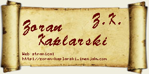 Zoran Kaplarski vizit kartica